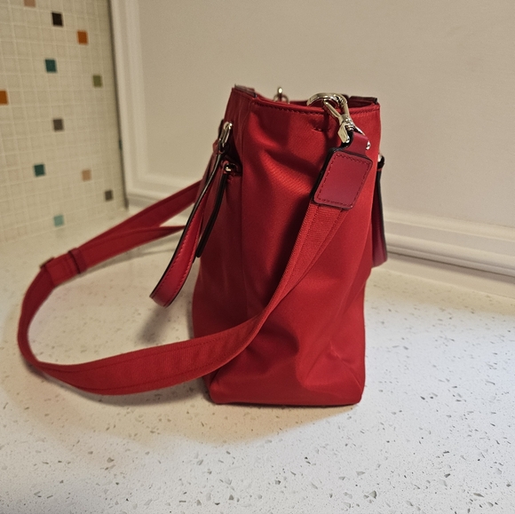 Kate Spade Red Nylon Medium Satchel Purse - Picture 5 of 10